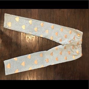 NWOT Gap Girls Small 6-7 Grey Hearts Legging Pants